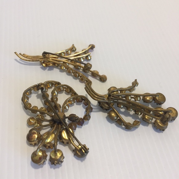 VINTAGE BROOCHES X 3  gold tone circa 1950s - Picture 10 of 14